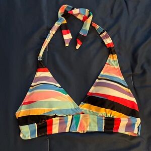 Anne Cole Multicolor Striped Halter Bikini Top